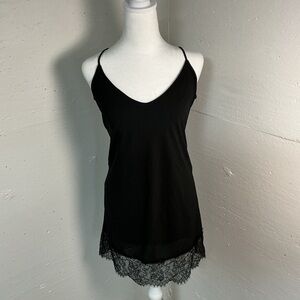 LULU*S  Black Lace Slip Dress Size Large